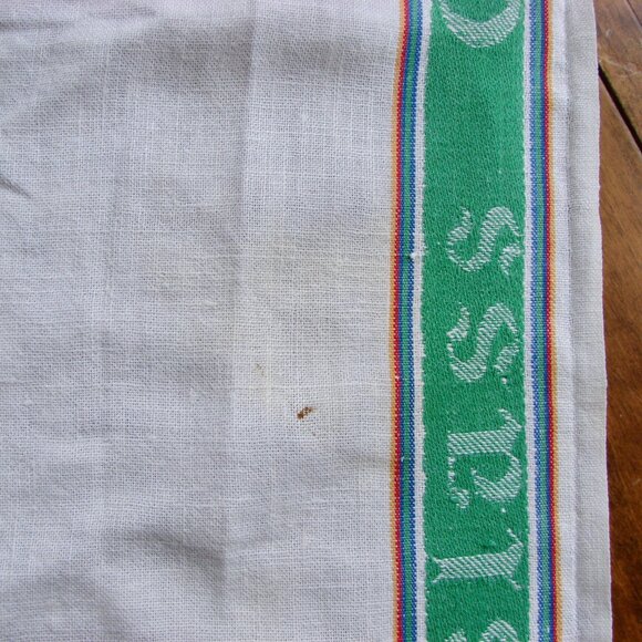 Vintage Tea Towel Linen Kitchen Glass Dish Giovedi Irish Linen Stripe Embroidery - Picture 10 of 15